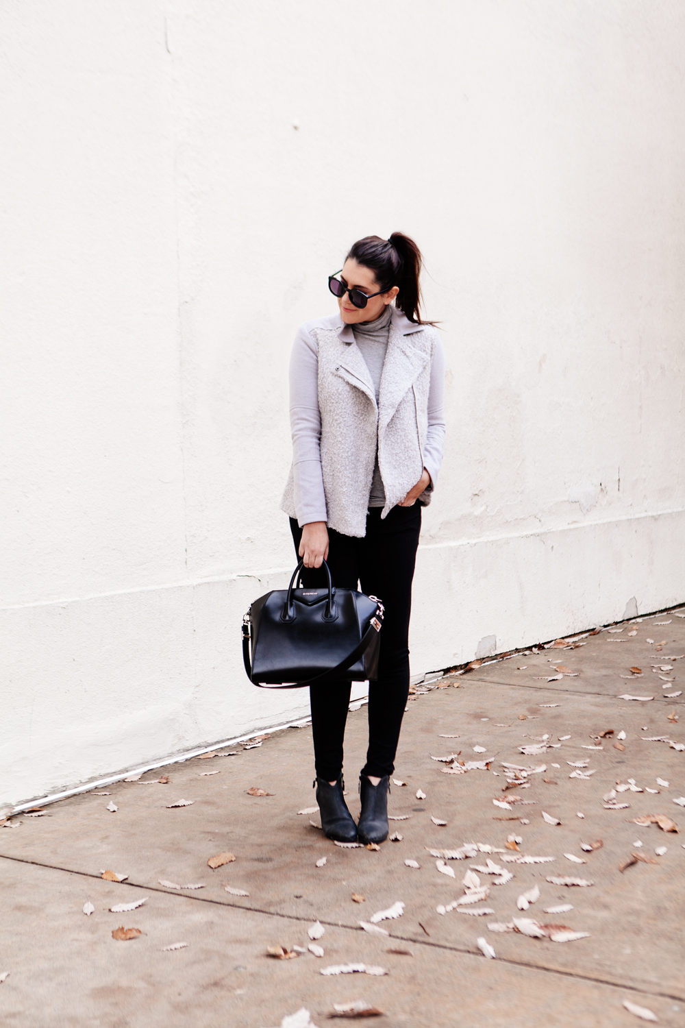 Grey Moto Jacket on Kendi Everyday