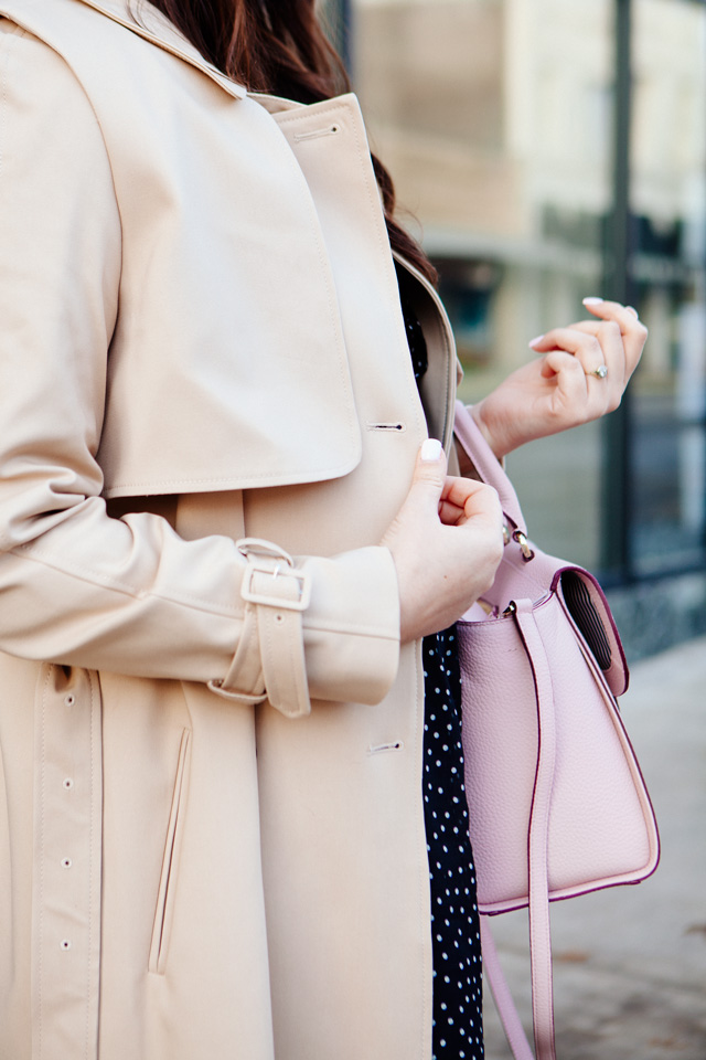 Topshop Polka Dot Dress and Trench Jacket on Kendi Everyday.