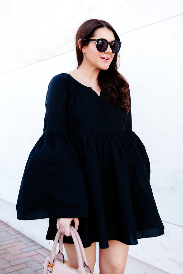 MLM Label Bell Sleeve Black Dress on Kendi Everyday