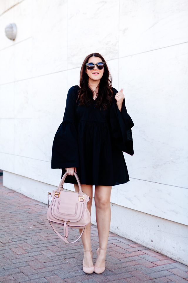 mlm label bell sleeve dress chloe scalloped heels chloe medium