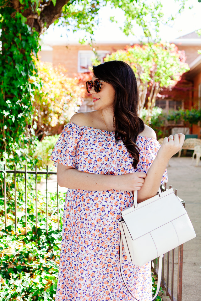 Floral Off the Shoulder Maxi Dress for Spring (maternity style)