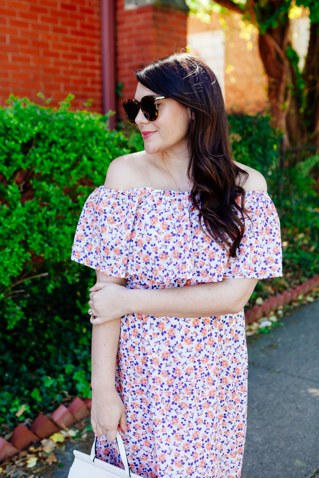 Floral Off the Shoulder Maxi Dress for Spring (maternity style)