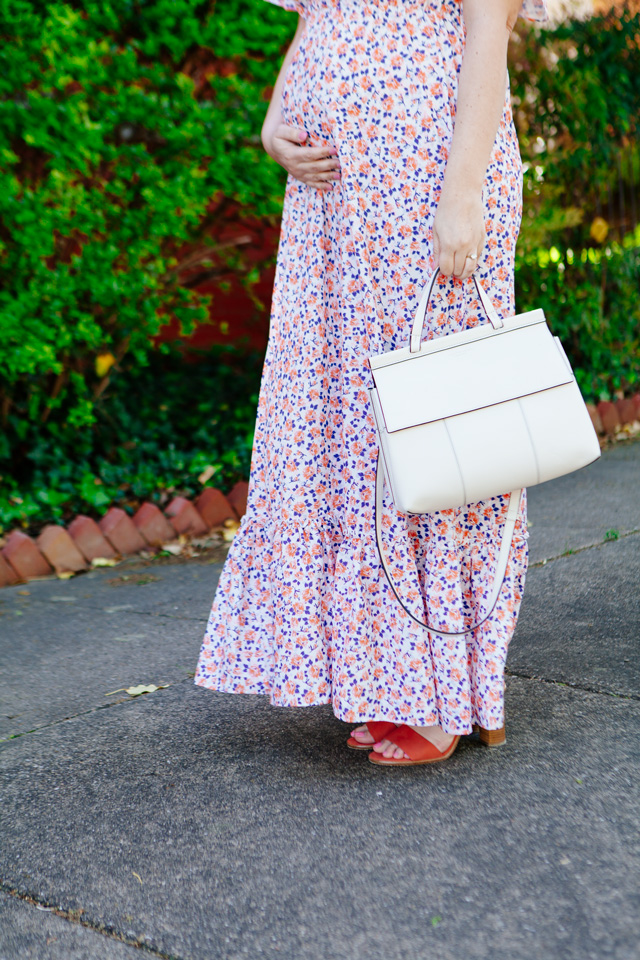 Floral Off the Shoulder Maxi Dress for Spring (maternity style)