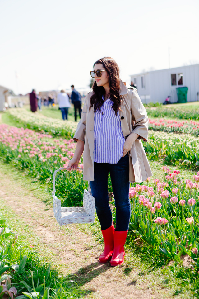 Spring rain boots by Sorel. Texas Tulip Farm.