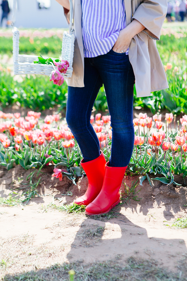 Spring rain boots by Sorel. Texas Tulip Farm.