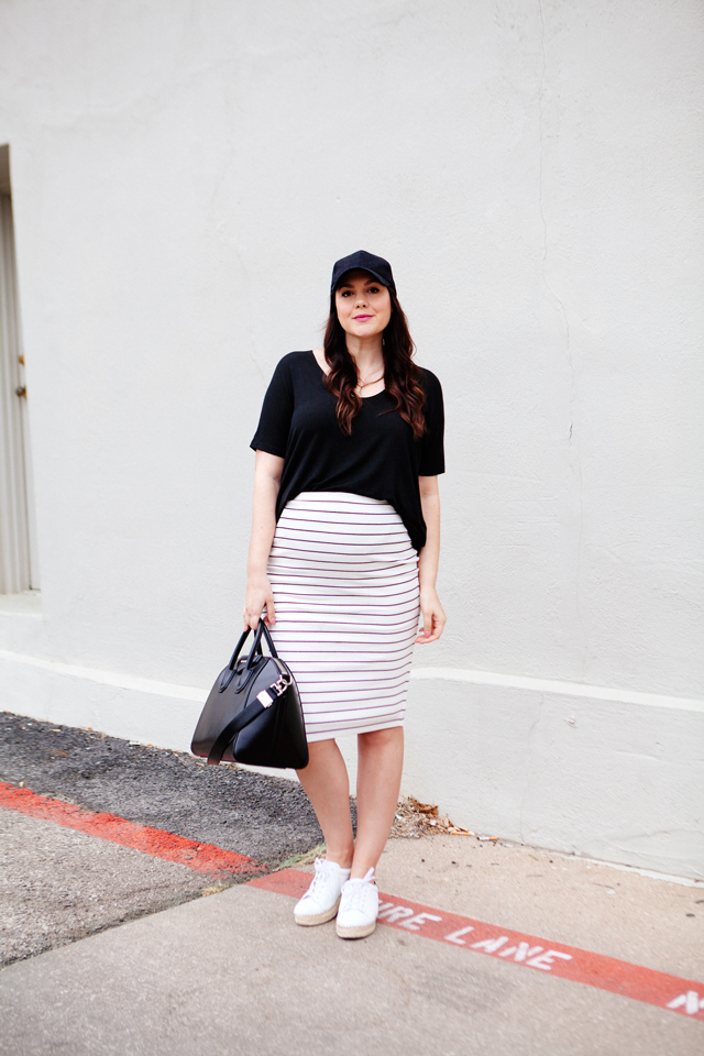 Weekday to Weekend: Striped Pencil Skirt