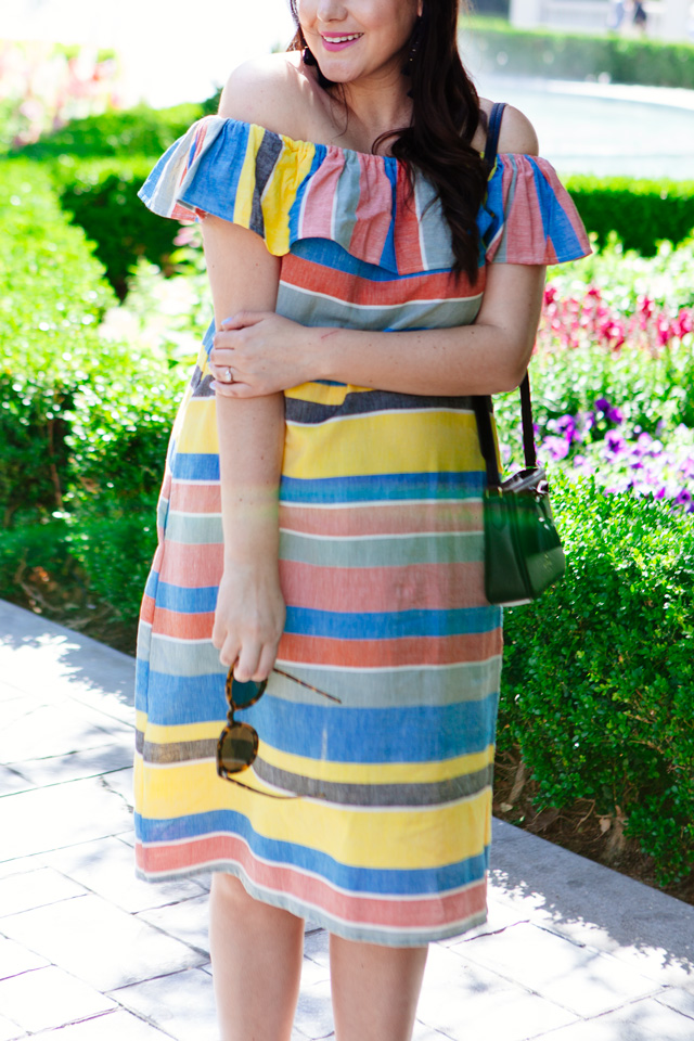 Shopbop striped off the shoulder dress, maternity style.
