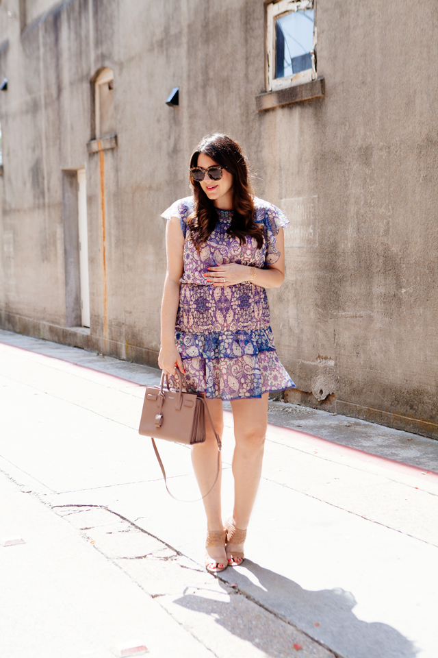 floral ruffled dress, maternity style