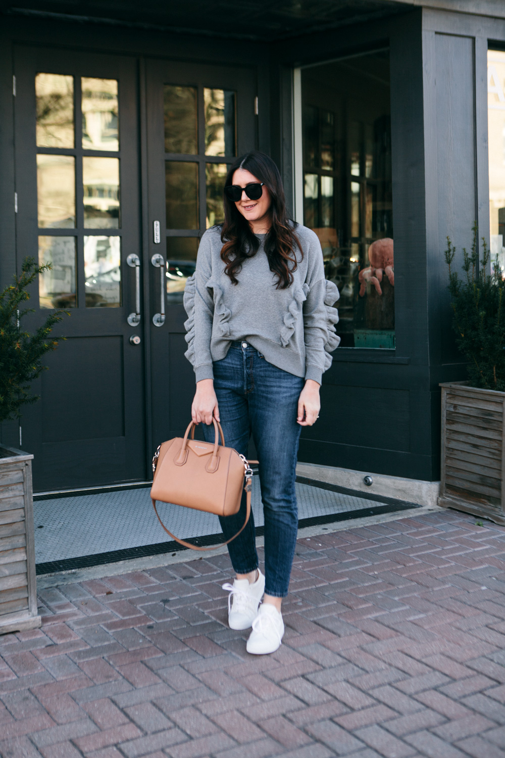 madewell ruffle sleeve sweatshirt 1 featured kendi everyday