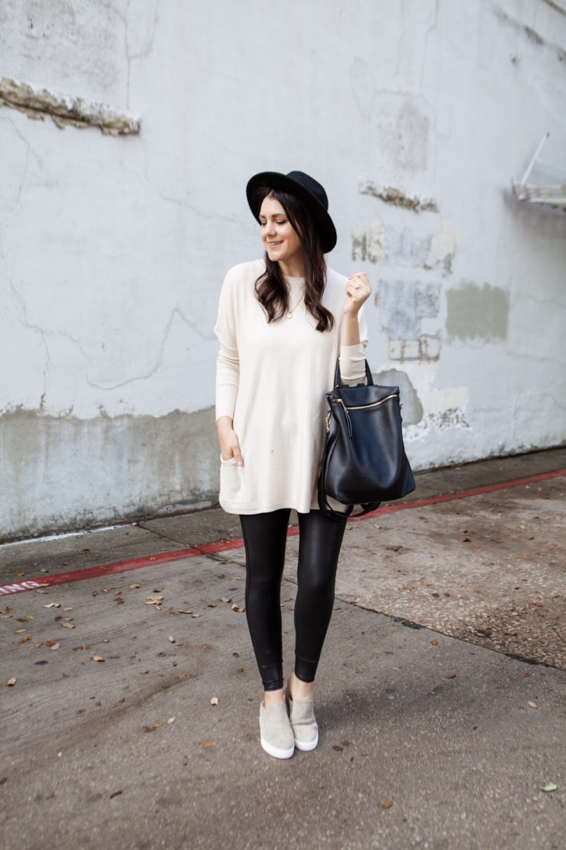 Cozy Oversized Sweater and Faux Leather Leggings