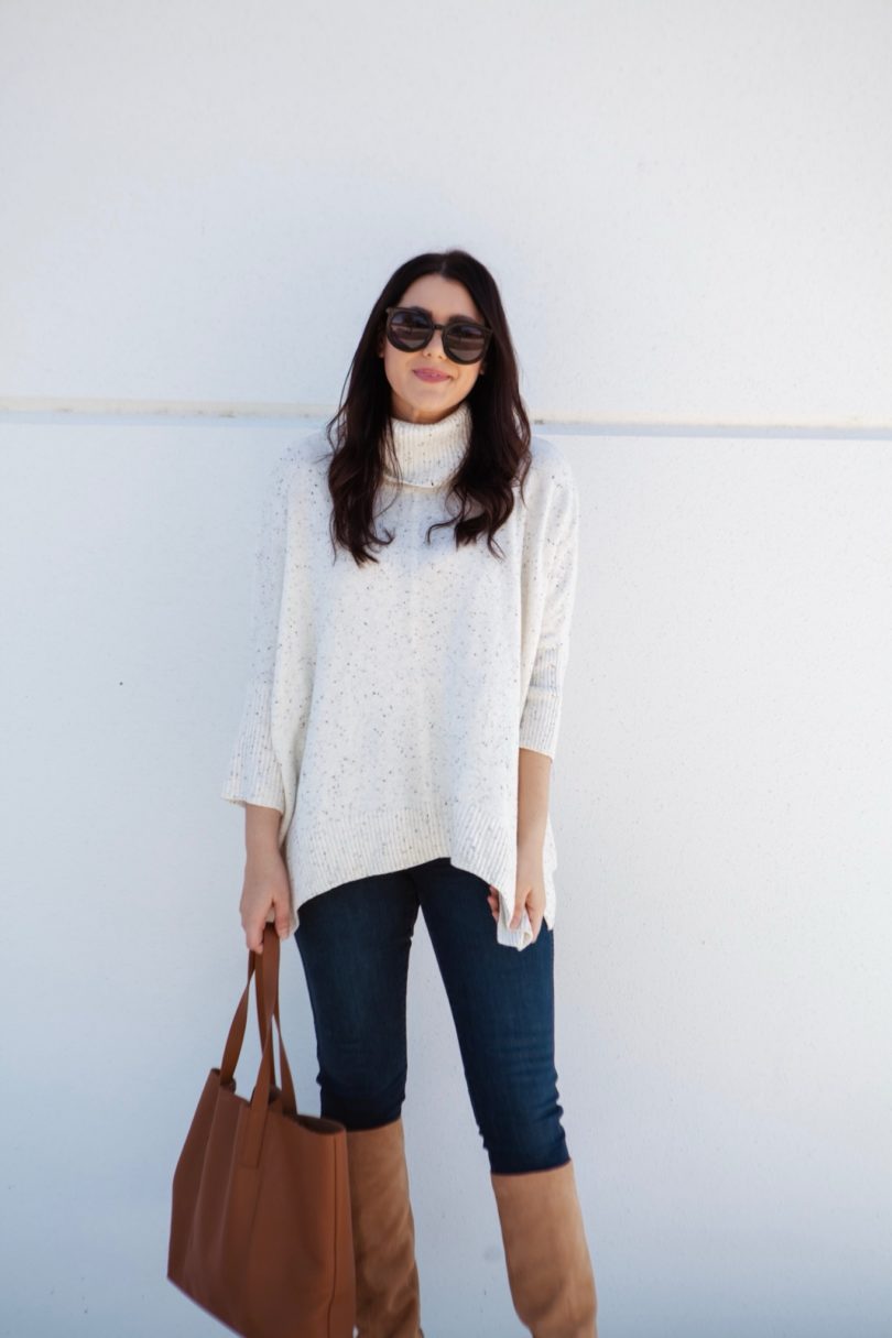 Turtleneck Poncho Sweater | kendi everyday