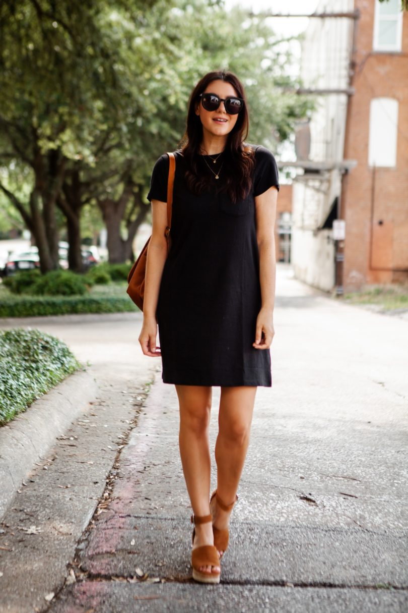 black t-shirt dress