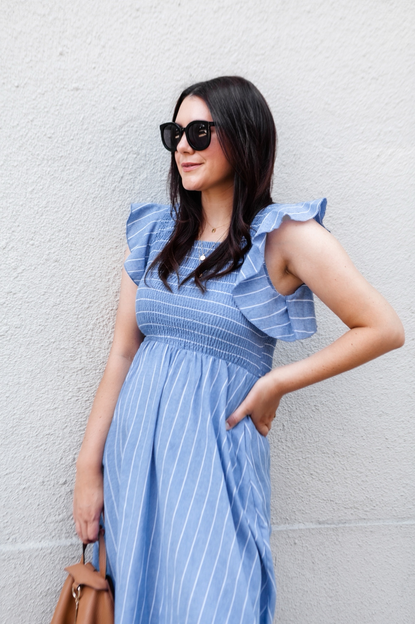 ruffle sleeves frock