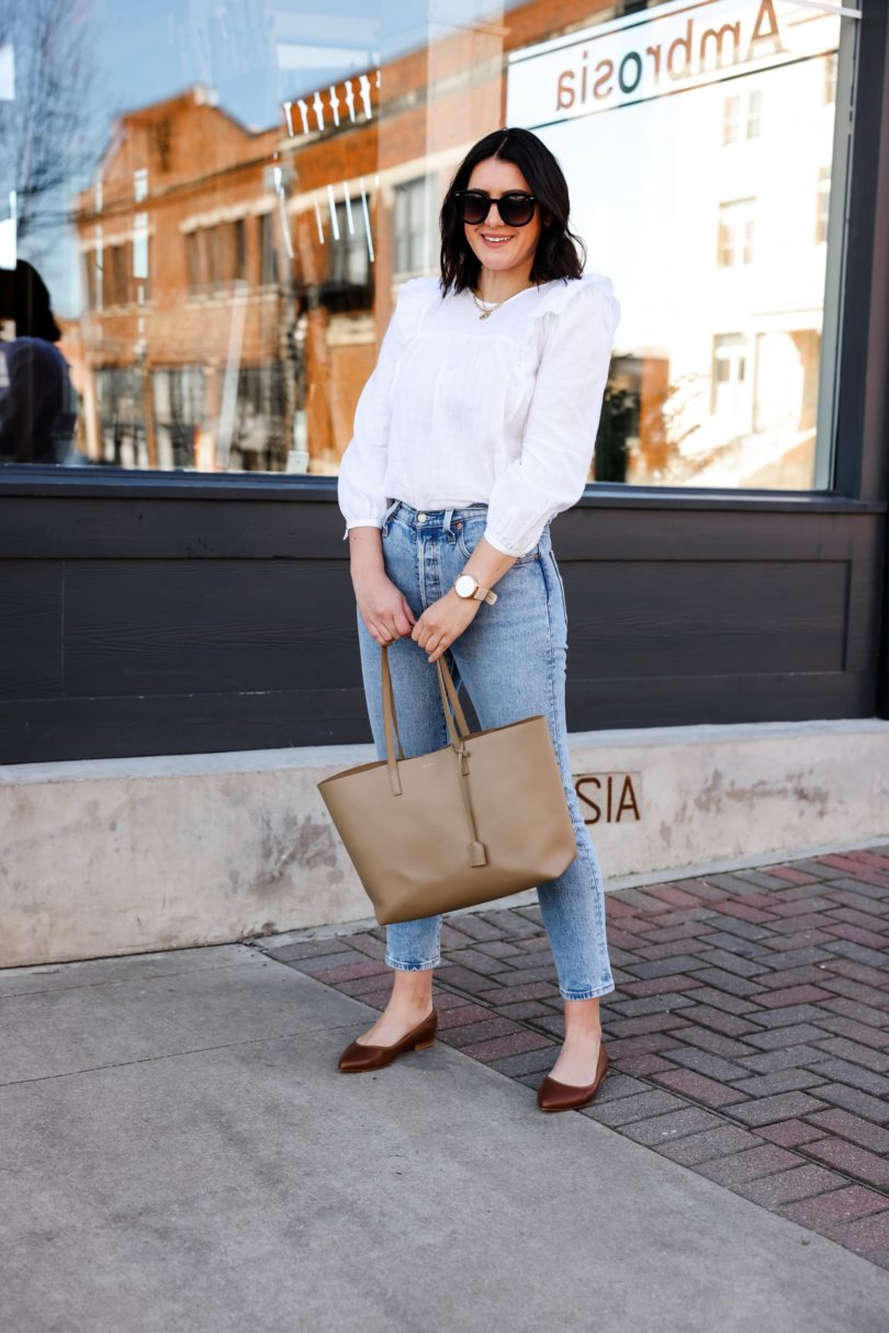 Jean blouse outfit sale