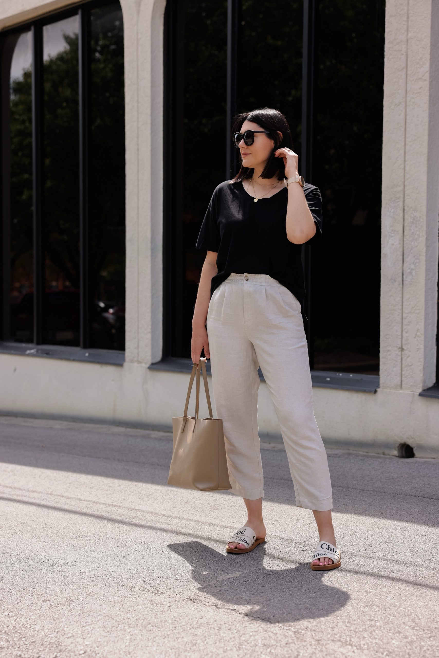 LINEN TRACK PANTS IN TAN | Loose linen pants, Pants, Track pants