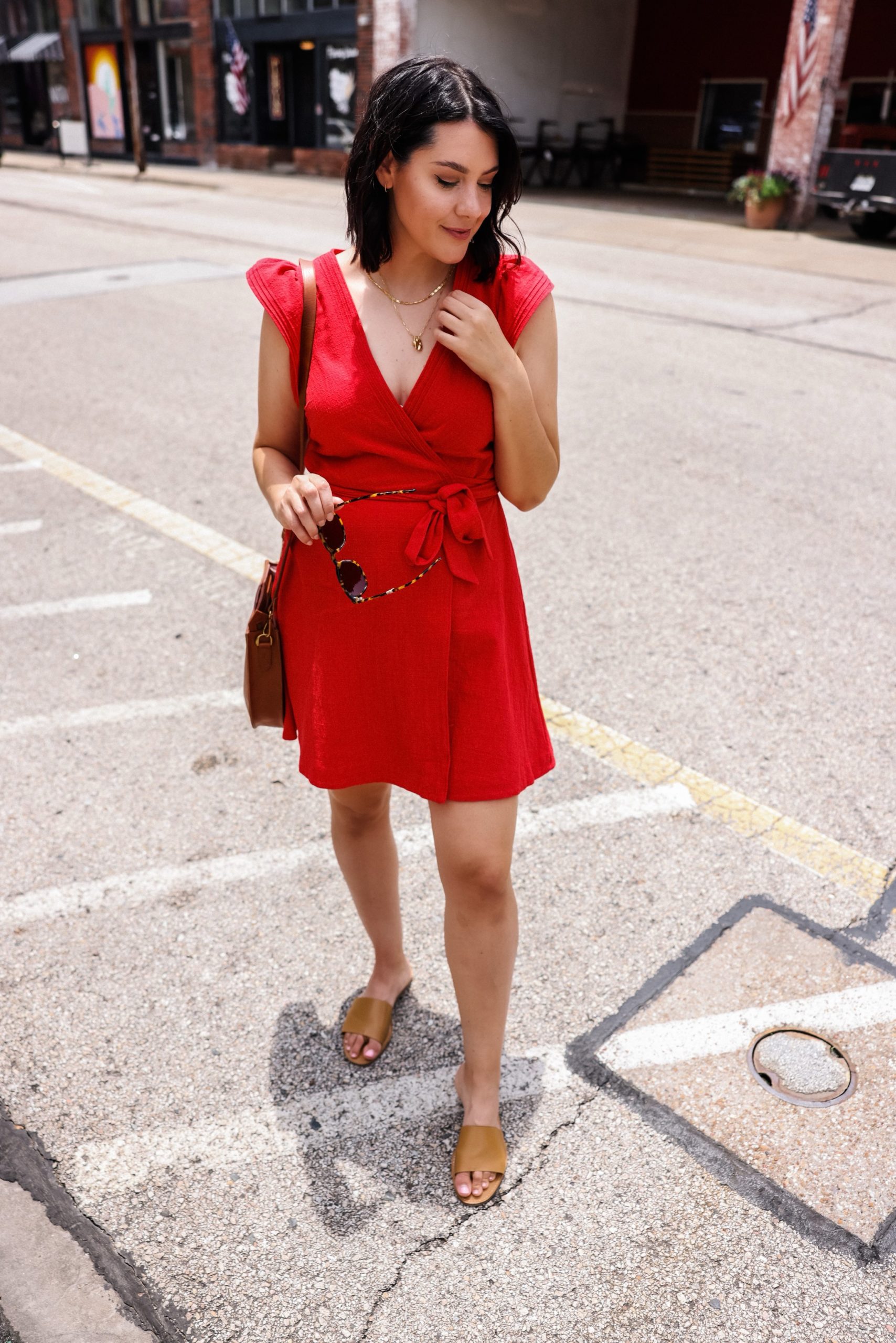 red dress in summer