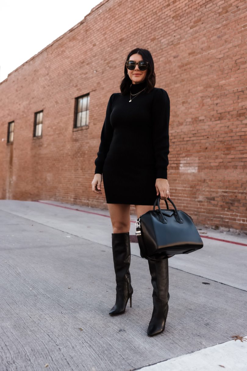 Final Sale Plus Size Mini Turtle Neck Sweater Dress in Black – Chic And  Curvy